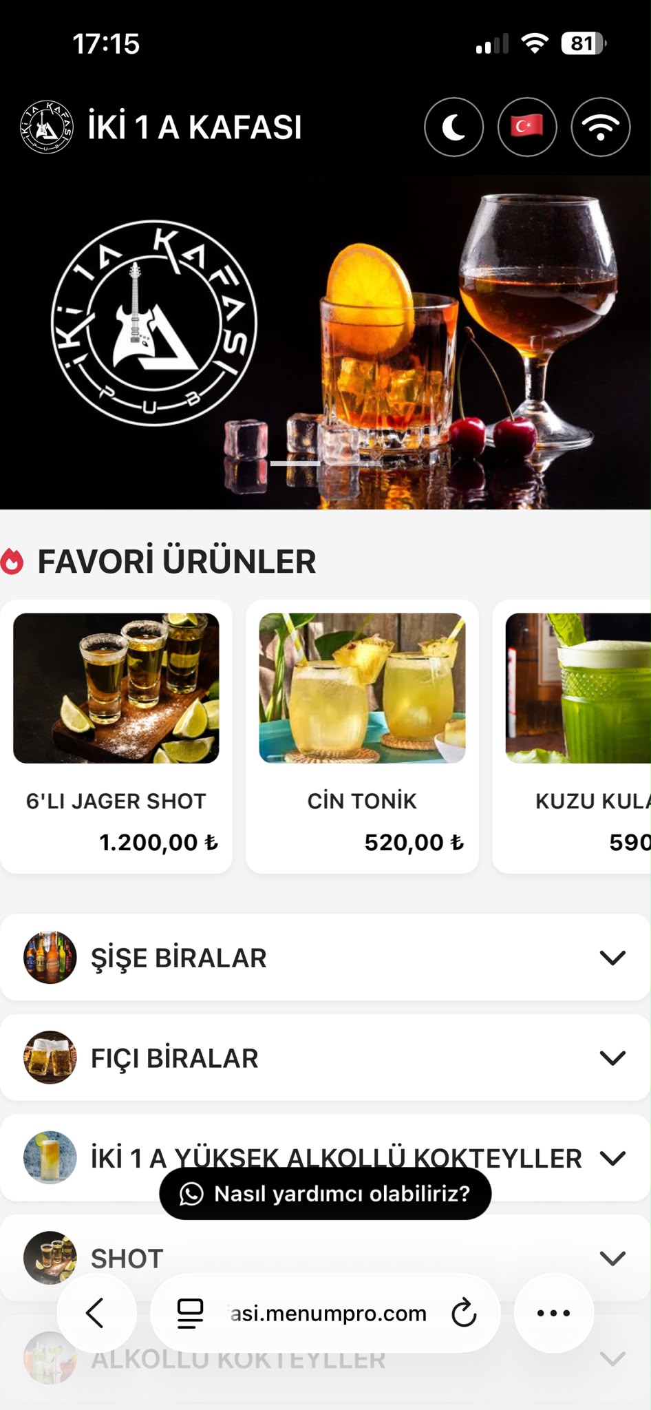İKİ 1 A SİLİFKE Dijital QR Menü Tasarımı ve Örneği