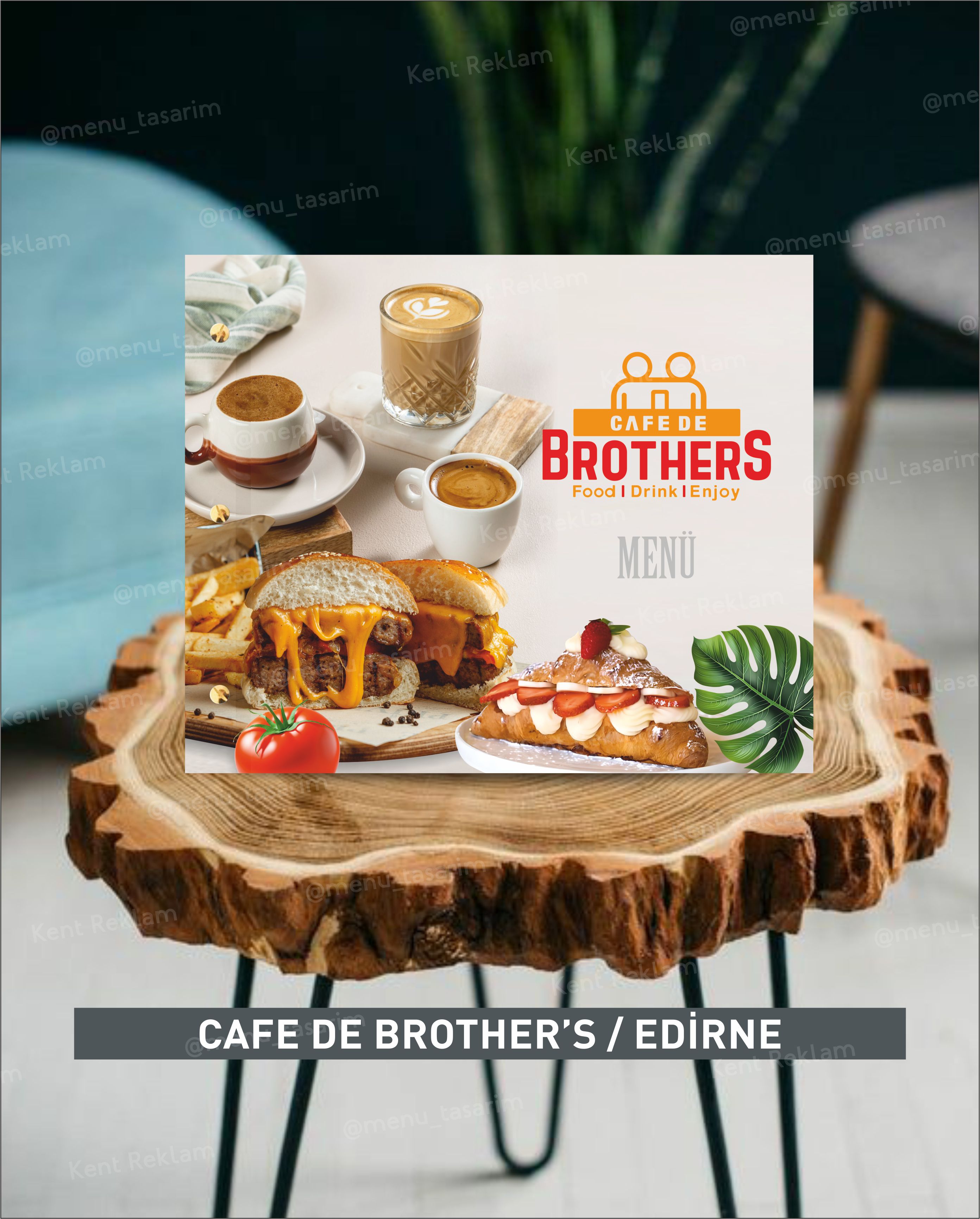 BROTHER'S BURGER kurumsal restoran cafe menü tasarımı ve baskısı