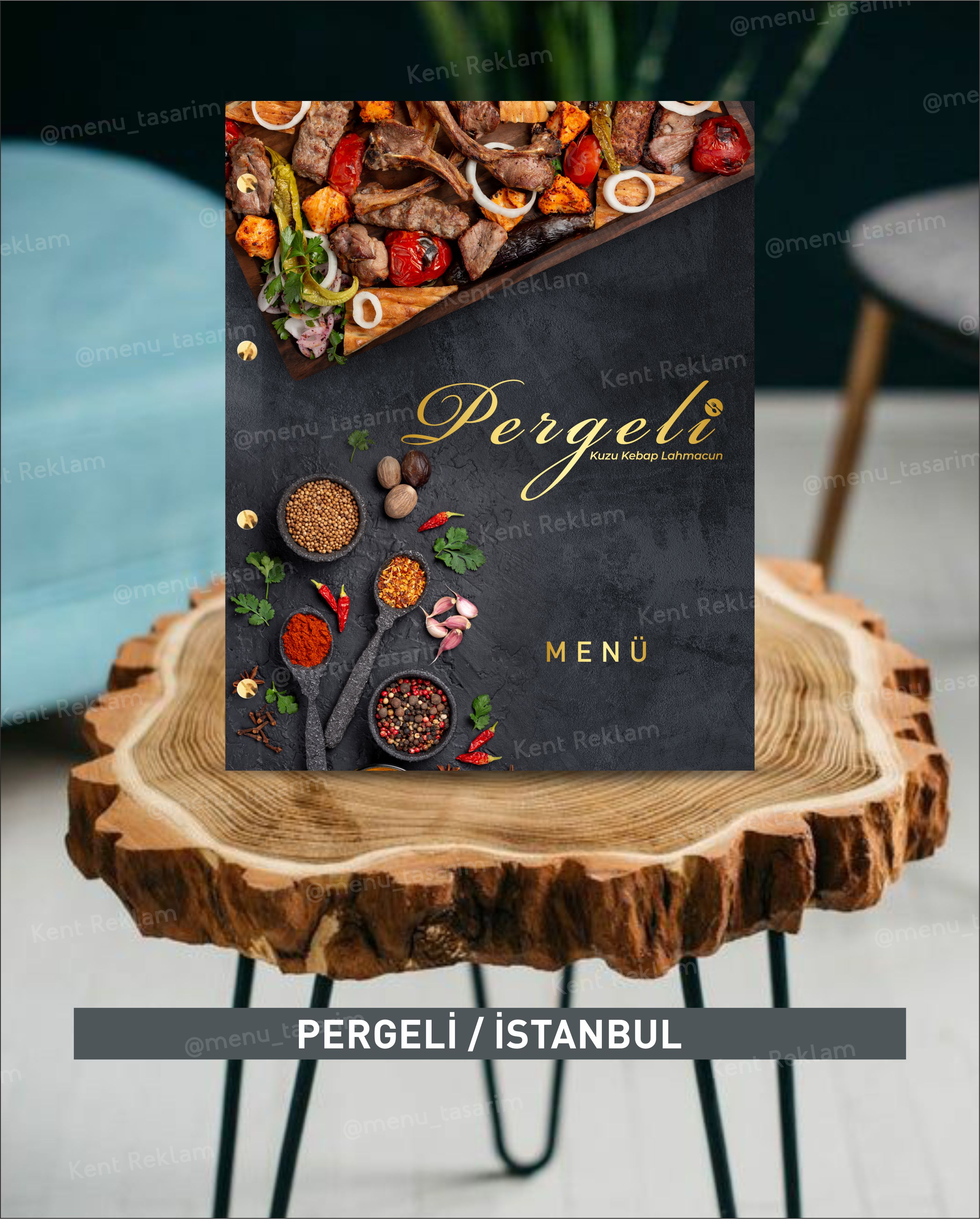PERGELİ RESTORAN  kurumsal restoran cafe menü tasarımı ve baskısı