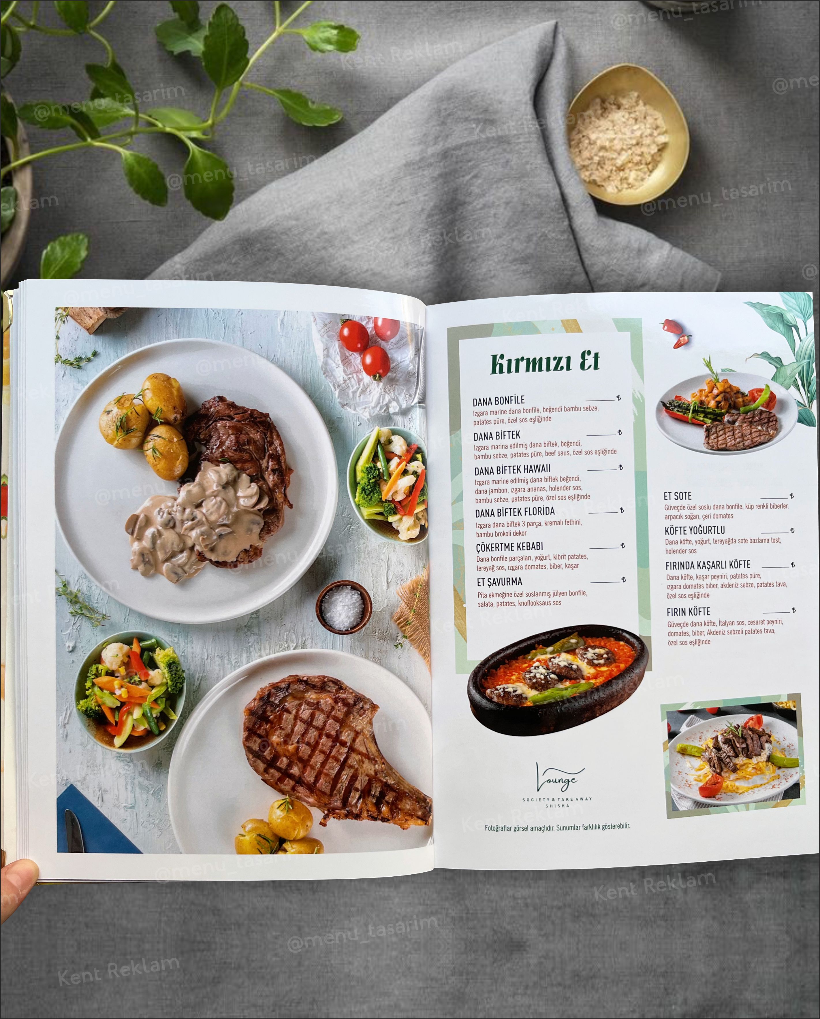 S LOUNGE kurumsal restoran cafe menü tasarımı ve baskısı
